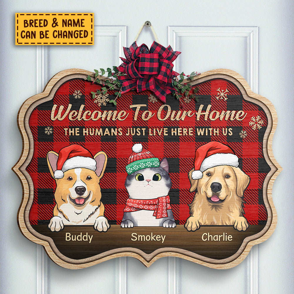 Happy Pawlidays - Christmas Is Coming - Personalized Shaped Door Sign.