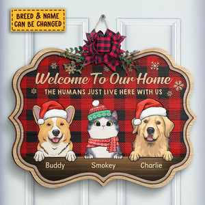 Happy Pawlidays - Christmas Is Coming - Personalized Shaped Door Sign.