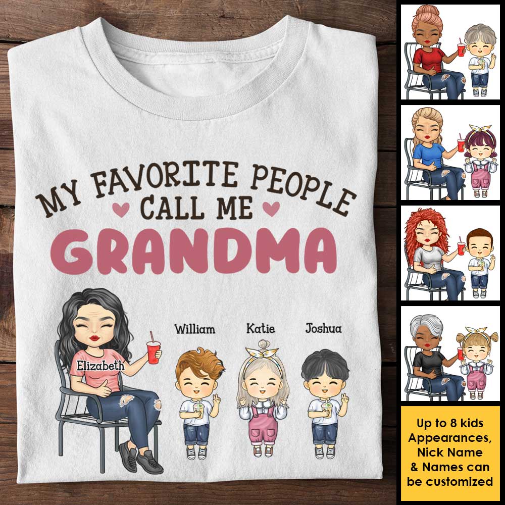 Mes personnes préférées m'appellent grand-mère - Cadeau pour maman, grand-mère - T-shirt unisexe personnalisé, sweat à capuche