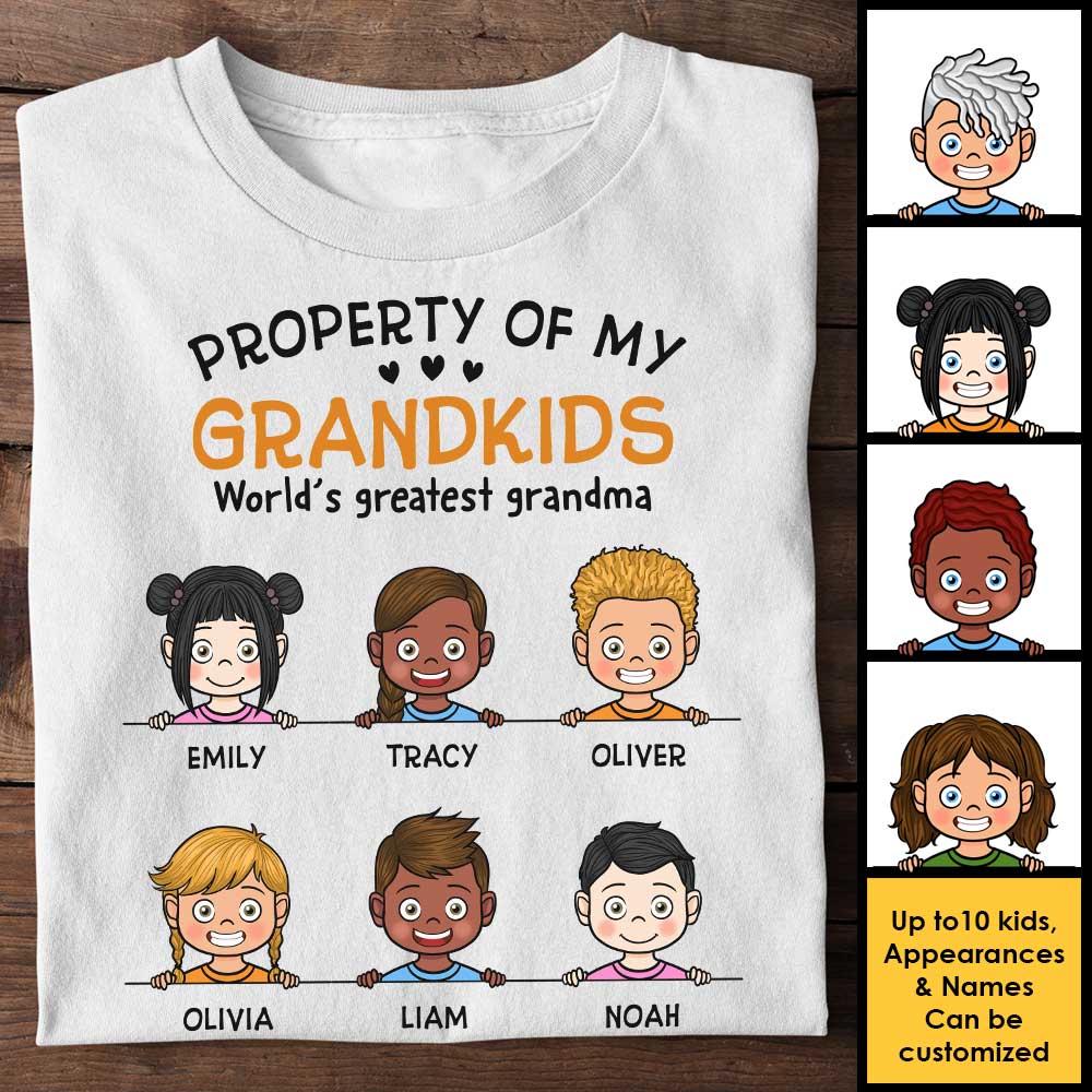 Property Of My Grandkids And World's Greatest Grandma - Gift For Grandma, Personalized Unisex T-shirt, Hoodie.