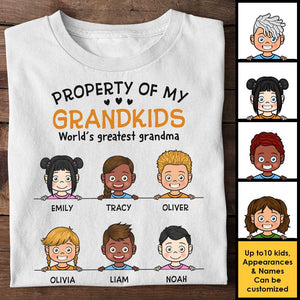 Property Of My Grandkids And World's Greatest Grandma - Gift For Grandma, Personalized Unisex T-shirt, Hoodie.