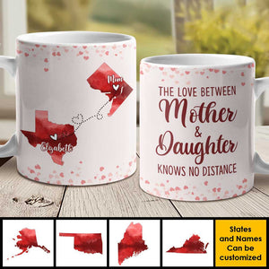 L'amour entre mère et fille ne connaît pas de distance - Cadeau pour maman - Mug personnalisé
