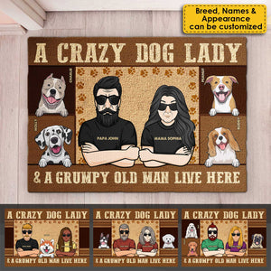 Une folle aux chiens - Tapis décoratif personnalisé - Cadeau pour les amoureux des animaux