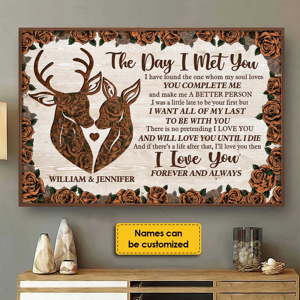 Tu me complète – Affiche horizontale personnalisée – Cadeau pour couple, mari et femme