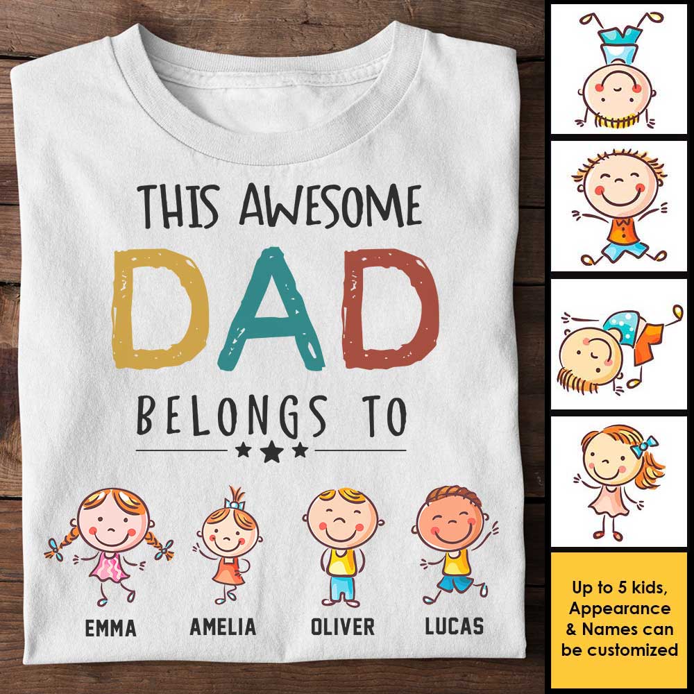 C'est notre papa génial - T-shirt unisexe personnalisé, sweat à capuche - Cadeau pour papa