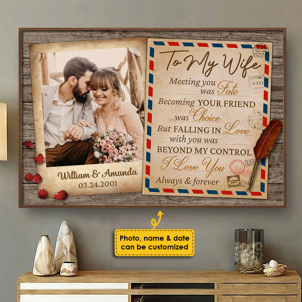 Meeting You Was Fate - Personalized Horizontal Poster.