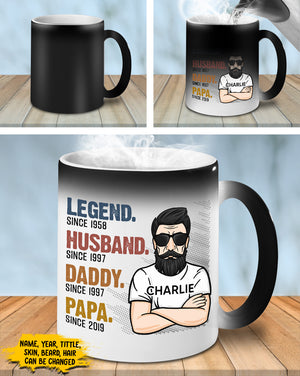 The Legend Husband - Gift For Dad, Funny Personalized Color Changing Mug.