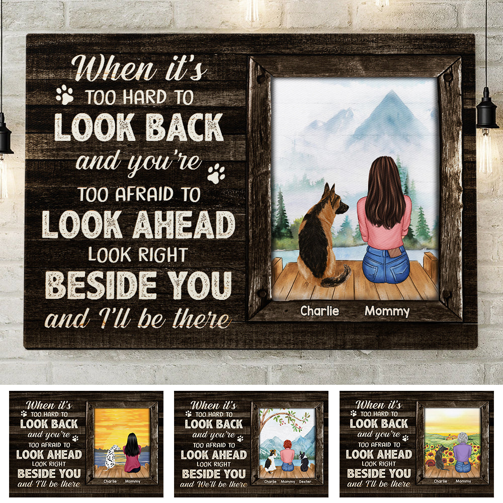Look Right Beside You And We'll Be There - Personalized Horizontal Canvas.