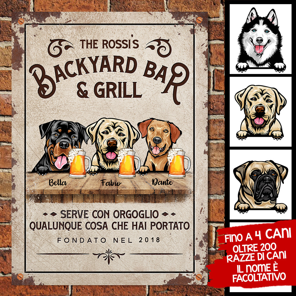 Serve con orgoglio qualunque cosa che hai portato Italian - Funny Personalized Dog Metal Sign.