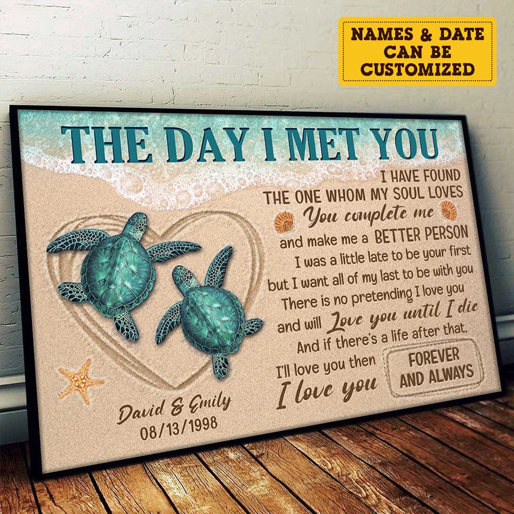 Je t'aimerai jusqu'à ma mort - Affiche horizontale personnalisée - Cadeau pour couple, mari et femme
