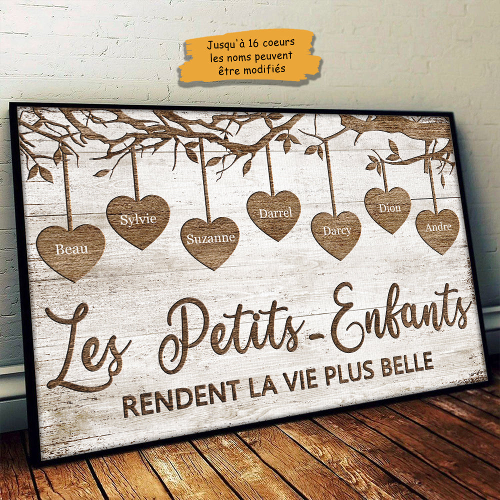 Les Petits-Enfants Rendent La Vie Plus Belle - Affiche horizontale personnalisée Français