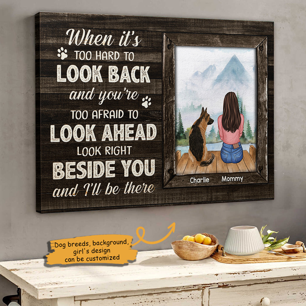 Look Right Beside You And We'll Be There - Personalized Horizontal Canvas.