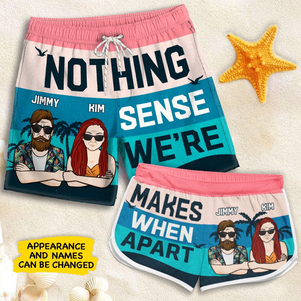 Rien n'a de sens - Short de plage personnalisé pour couple - Cadeau pour couple, mari et femme