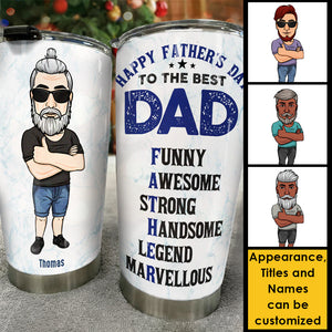Au meilleur papa - Gobelet personnalisé - Cadeau pour papa, cadeau pour la fête des pères