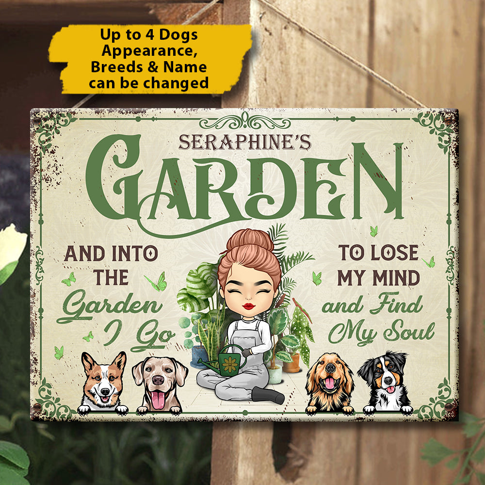 Into The Garden - Plaque métallique personnalisée - Cadeau pour les amateurs de jardinage