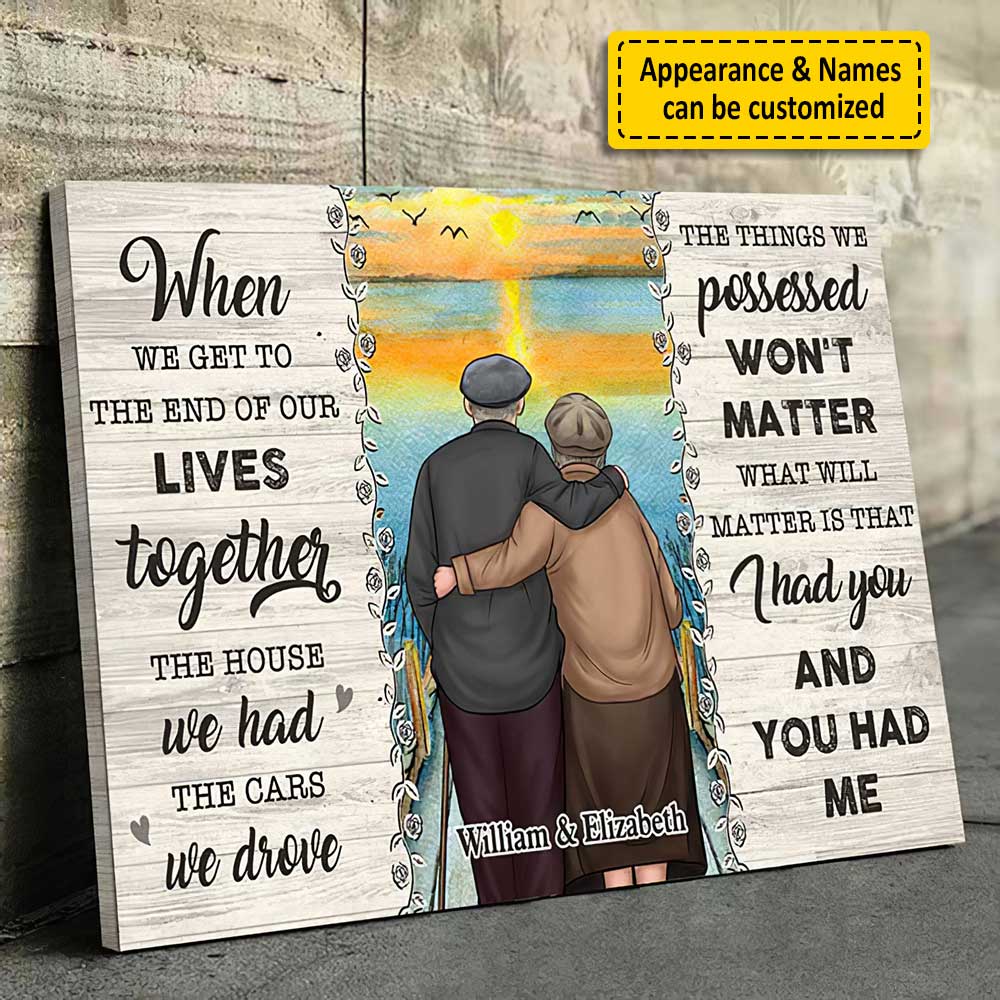 The Things We Possessed Won't Matter - Personalized Horizontal Canvas - Gift For Couples, Husband Wife