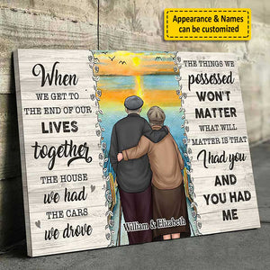 The Things We Possessed Won't Matter - Personalized Horizontal Canvas - Gift For Couples, Husband Wife