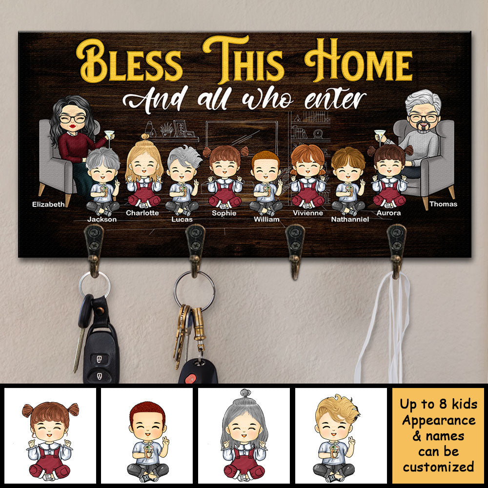 Que Dieu bénisse cette maison chaleureuse et tous ceux qui y entrent ! Porte-clés personnalisé, porte-clés, cadeau pour couples, mari et femme