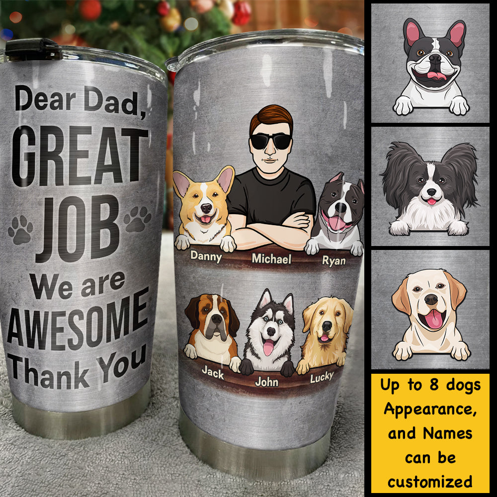 Papa chien, excellent travail ! Gobelet personnalisé ! Cadeau pour papa