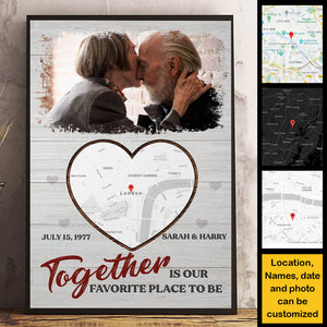 Ensemble, c'est notre endroit préféré - Affiche verticale personnalisée - Télécharger une image, cadeau pour couple, mari et femme