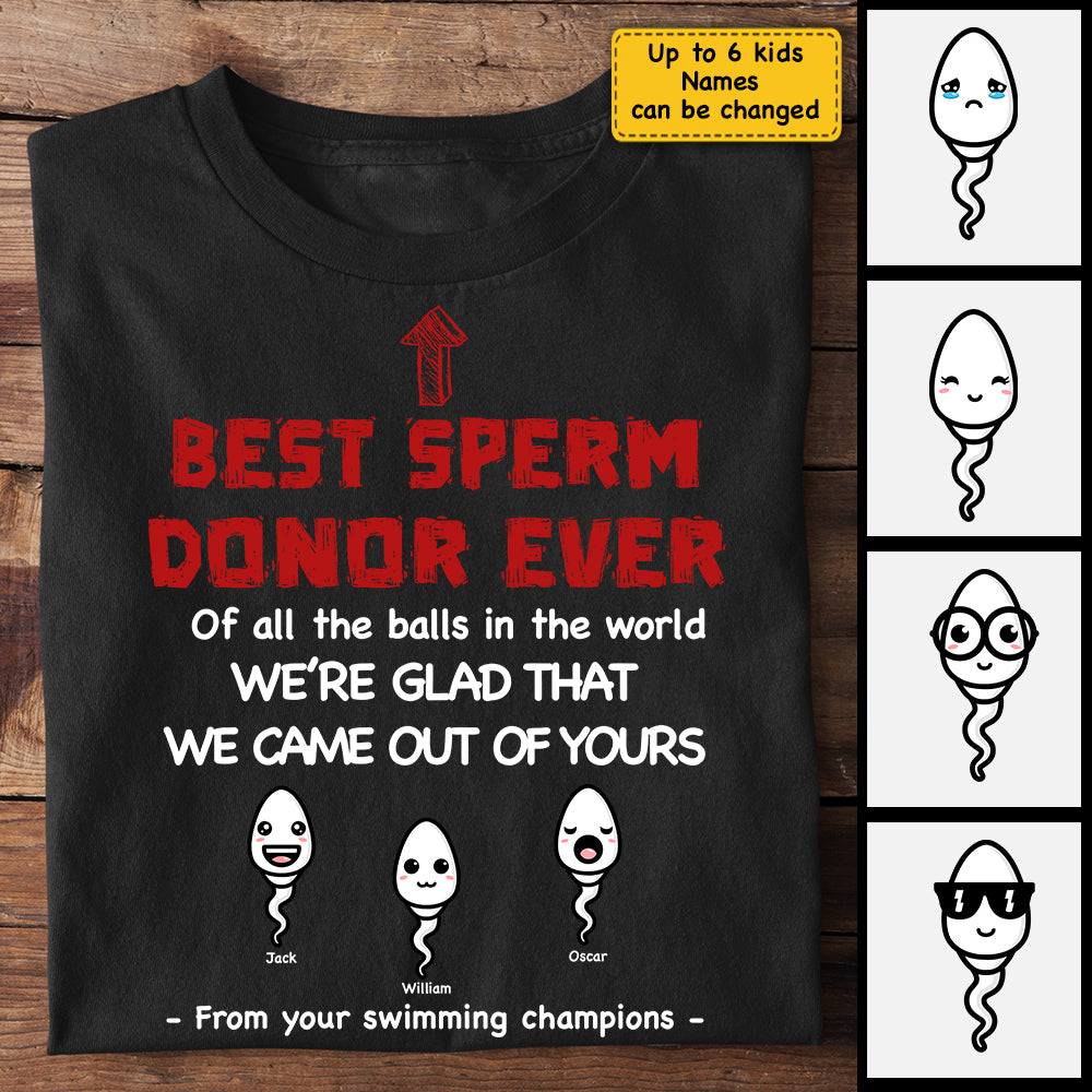 Papa, de la part de tes champions de natation - T-shirt unisexe personnalisé, sweat à capuche - Cadeau pour papa