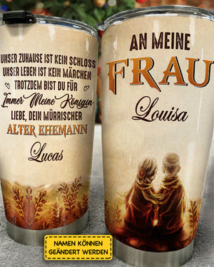 An Meine Frau - Du Bist Meine Königin Für Immer - Cadeau pour les couples, mari femme - Gobelet personnalisé allemand 
