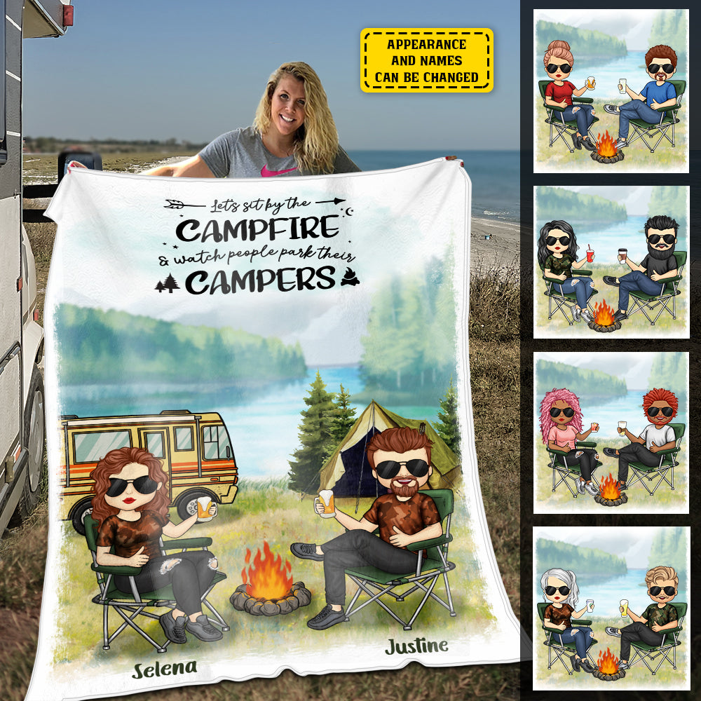 The Best Memories Are Made Camping - Husband & Wife - Gift For Camping Couples, Personalized Blanket.