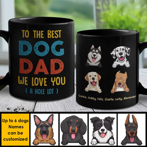 Au meilleur papa chien - Mug noir personnalisé - Cadeau pour papa