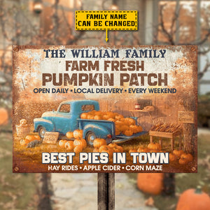 Farm Fresh - Pumpkin Patch - Best Pies In Town - Personalized Metal Sign, Halloween Ideas..