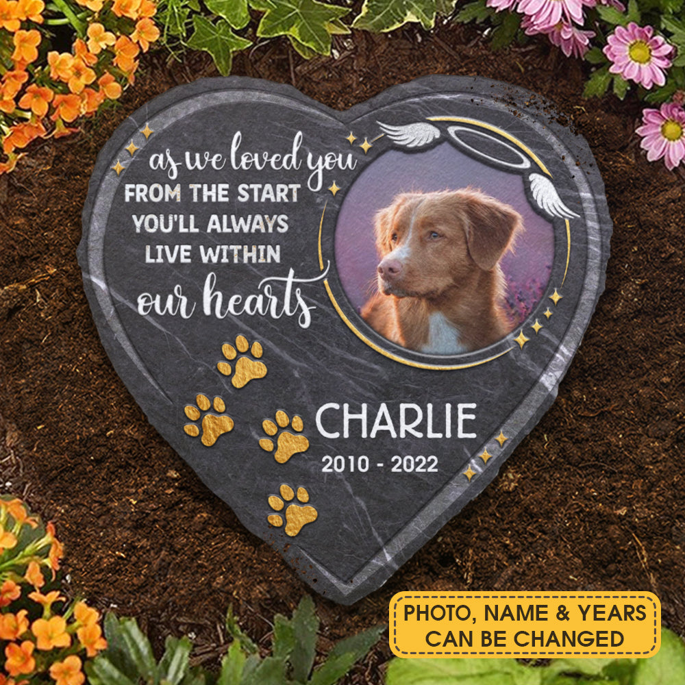Comme nous t'avons aimé dès le début - Pierre commémorative personnalisée, pierre tombale pour animaux de compagnie - Télécharger une image, cadeau commémoratif, cadeau de condoléances