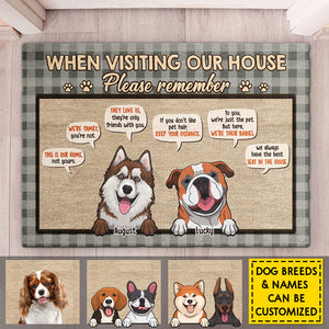 Lors de votre visite chez nous, n'oubliez pas : tapis décoratif personnalisé - Télécharger une image, cadeau pour les amoureux des chiens, propriétaires de chiens, cadeau pour chien, cadeau pour les amoureux des animaux