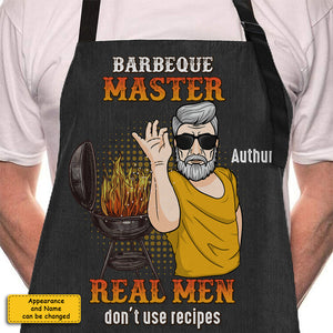 Les vrais hommes n'utilisent pas de recettes - Tablier personnalisé - Cadeau pour papa