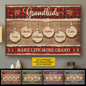 Life Is Better With Grandkids - Personalized Horizontal Poster.