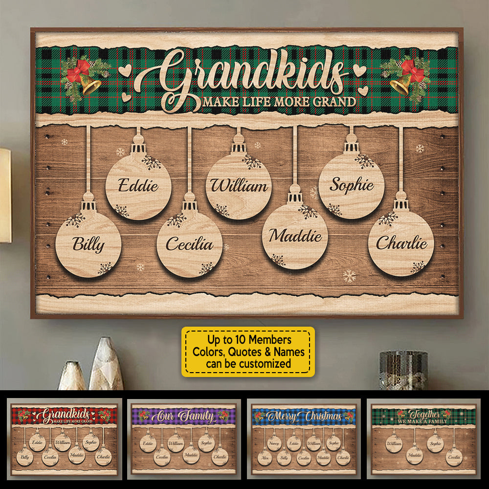 Merry Christmas With Our Family - Personalized Horizontal Poster.