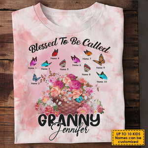 Bénie d'être appelée grand-mère - Cadeau pour grand-mère, t-shirt unisexe personnalisé imprimé sur toute la surface