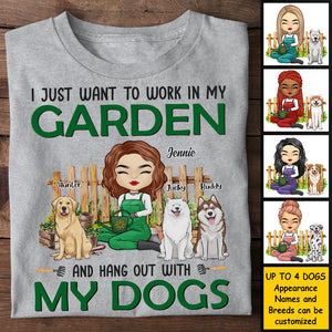 « Passez du temps avec mes chiens » – T-shirt et sweat à capuche unisexe personnalisé – Cadeau pour les amateurs de jardinage
