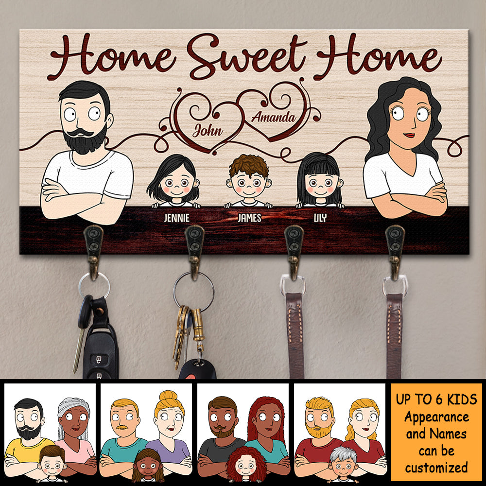 Sweet Home - Porte-clés personnalisé, porte-clés - Cadeau pour couple, mari et femme