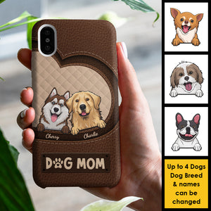 Née pour être une maman de chien - Cadeau pour maman de chien, coque de téléphone personnalisée