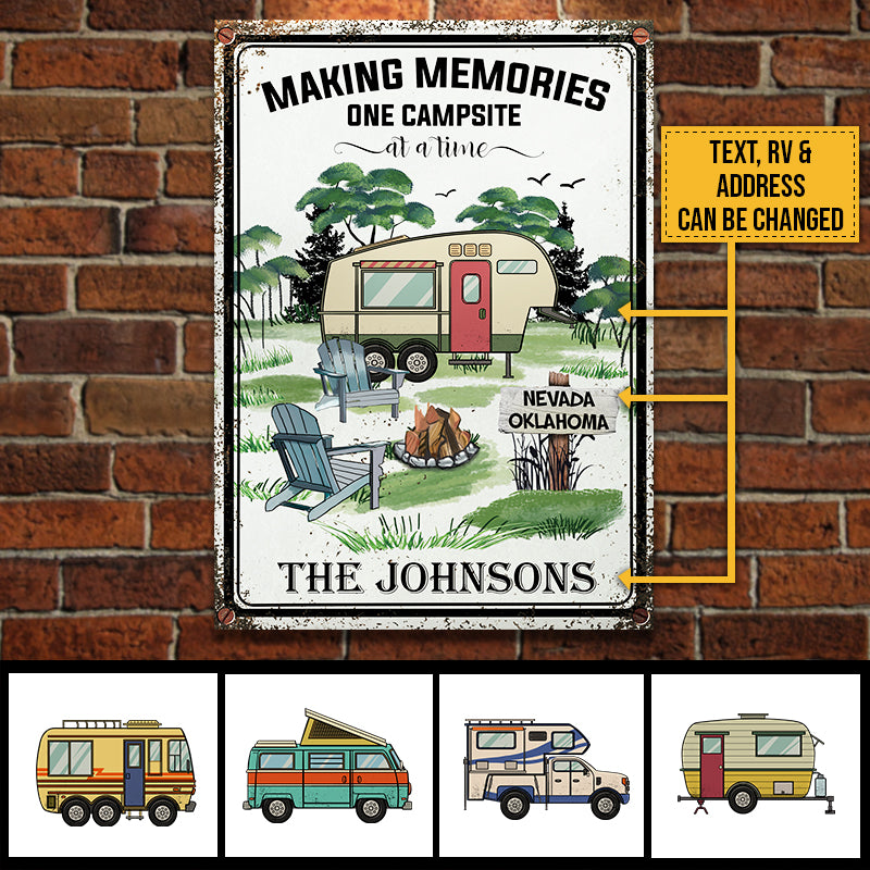 Happy Campers - Camping Personalized Metal Sign.