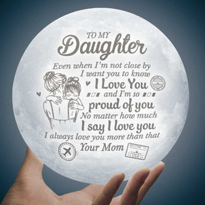 Je t'aimerai toujours plus que ça - Lampe Lune - À ma fille, Cadeau pour fille, Cadeau de maman pour fille, Cadeau d'anniversaire pour fille, Cadeau de Noël