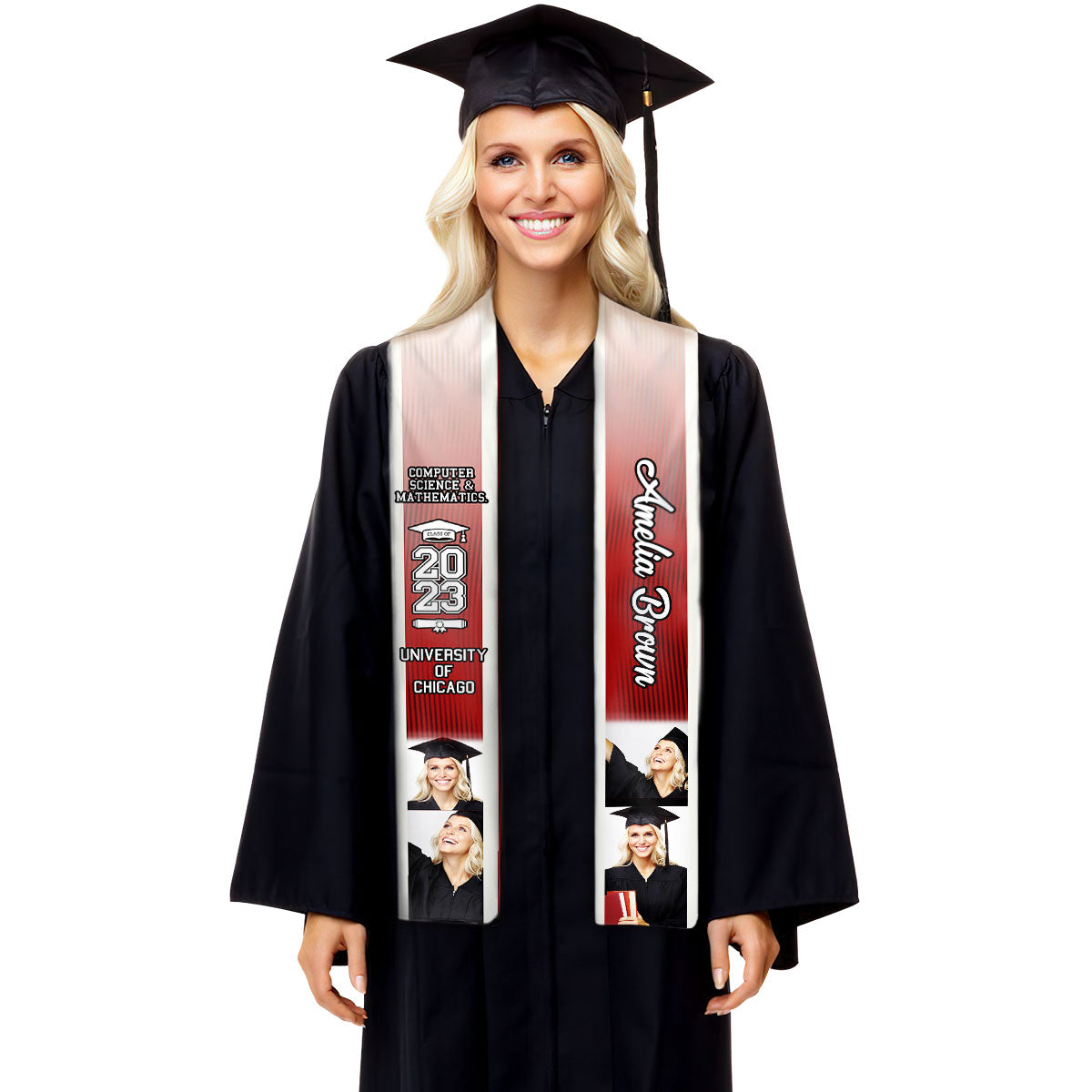Cadeau pour la remise des diplômes, promotion 2024 - Télécharger une image, étole de remise de diplôme personnalisée