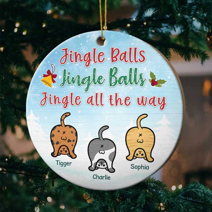 Jingle Balls - Jingle Balls - Jingle All The Way - Personalized Shaped Ornament.