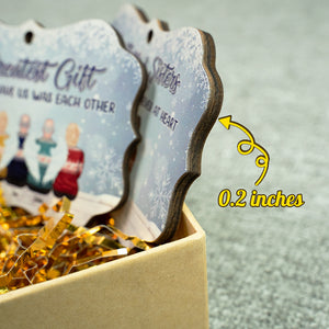 Frères et sœurs jamais séparés, peut-être à distance, mais jamais dans le cœur - Décoration de Noël personnalisée en bois et aluminium en forme de Benelux - Cadeau pour frères et sœurs, cadeau de Noël