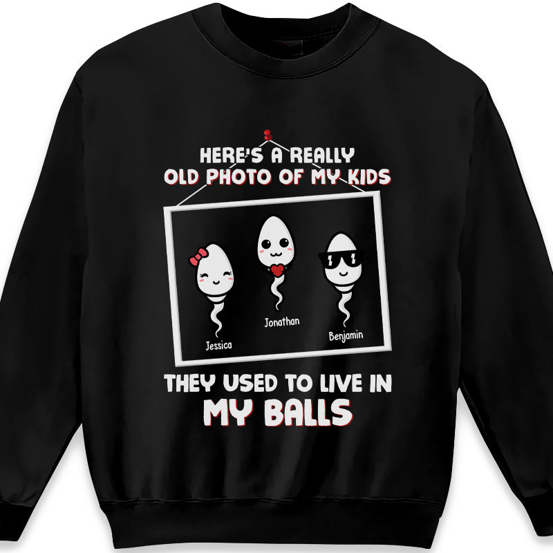 Voici la photo de mes enfants - T-shirt unisexe personnalisé, sweat à capuche, sweat-shirt - Cadeau de fête des pères, d'anniversaire pour papa