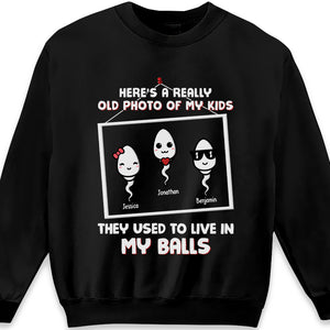Voici la photo de mes enfants - T-shirt unisexe personnalisé, sweat à capuche, sweat-shirt - Cadeau de fête des pères, d'anniversaire pour papa
