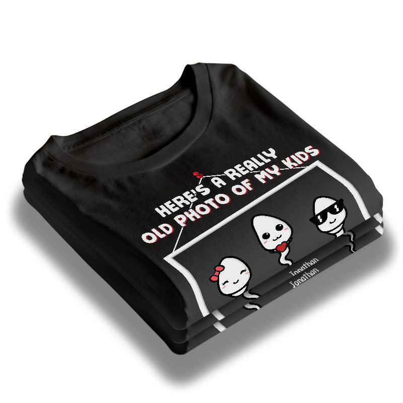 Voici la photo de mes enfants - T-shirt unisexe personnalisé, sweat à capuche, sweat-shirt - Cadeau de fête des pères, d'anniversaire pour papa