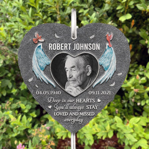Custom Photo You Will Always Be Loved - Memorial Personalized Memorial Garden Slate & Hook -  Sympathy Gift, Gift For Family Members