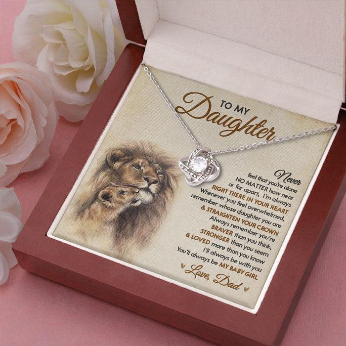 Remember You Are Braver Than You Think - Family Love Knot Necklace - Gift For Daughter From Dad