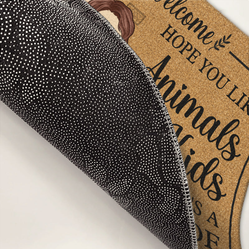 J'espère que vous aimez, c'est un zoo à l'intérieur - Tapis décoratif personnalisé pour couple - Cadeau pour mari et femme