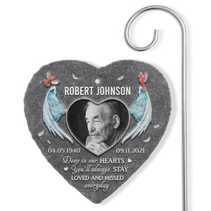 Custom Photo You Will Always Be Loved - Memorial Personalized Memorial Garden Slate & Hook -  Sympathy Gift, Gift For Family Members